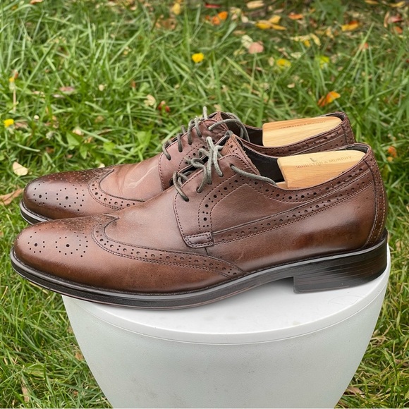 Donald J Pliner Shoes Mens 10 Brown Leather Wingtip Dress Oxfords Lace Up main image 15